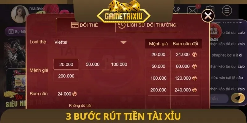3 bước rút tiền tài xỉu