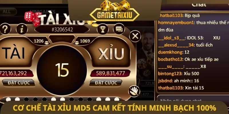 Cơ chế tài xỉu MD5 cam kết tính minh bạch 100%