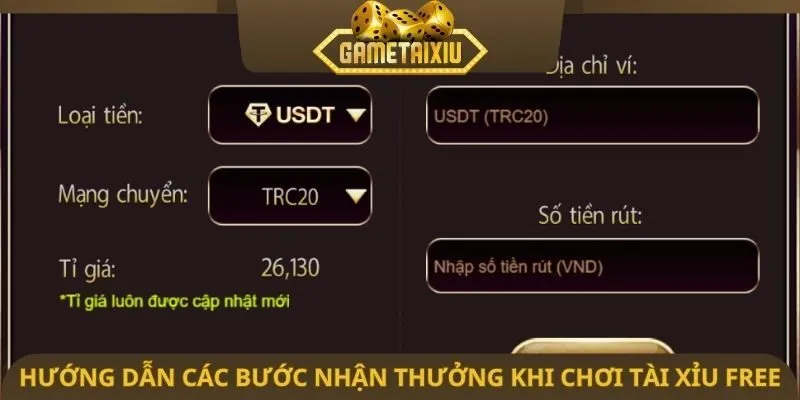 Hướng dẫn các bước nhận thưởng khi chơi tài xỉu free