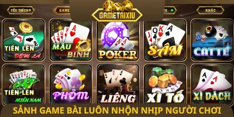 Sảnh game bài luôn nhộn nhịp người chơi